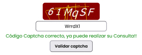 Confirmación de CAPTCHA correcto en AutoHacienda