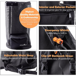 Bolsa de buceo marca Athletico - Mochila de viaje XL de malla para equipo y material de buceo y snorkel