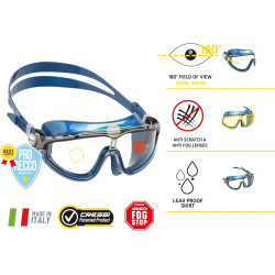 Máscara de natación anti-UV de silicona de visión amplia para adultos marca Cressi