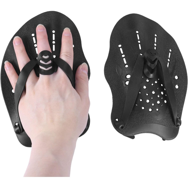 2 palas de natación para manos, palas de mano para entrenamiento de natación con correas