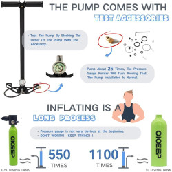 Mini tanque de buceo con submáscara | Con tanque de buceo recargable