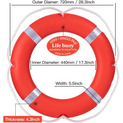 Juego de anillos de seguridad para barcos de 28 pulgadas