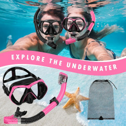 Equipo de esnórquel para adultos, juego de esnórquel máscara de buceo
