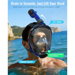 Greatever G2 - Máscara con esnórquel | Respiracion segura y anti empañante