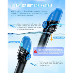 Greatever G2 - Máscara con esnórquel | Respiracion segura y anti empañante