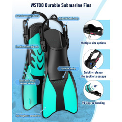 Juego de aletas de máscara de esnórquel marca W WSTOO