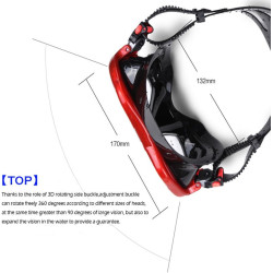Máscara de buceo panorámica HD para natación