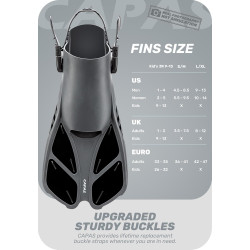 Aletas de natación de talón abierto marca CAPAS