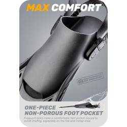 Aletas de natación de talón abierto marca CAPAS