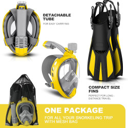 Paquete de snorkel Odoland para adultos y jóvenes | Ideal para todas las edades