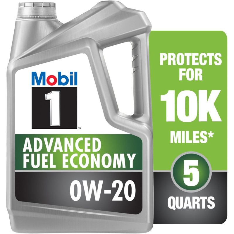 Aceite de motor totalmente sintético Mobil 1 Advanced Fuel Economy 0W-20, 5 cuartos de galón