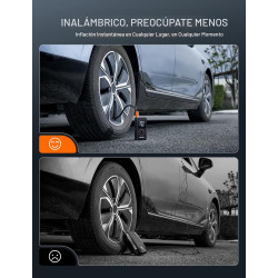 AstroAI L7 Inflador de neumáticos Compresor de aire portátil Mini bomba de aire inalámbrica para bicicletas con pantalla digital