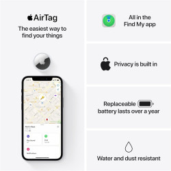 Apple Paquete de 4 AirTag | Dispositivos de seguimiento para bolso, cartera, llaves y mas