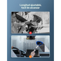 Limpiador de parabrisas, limpiador de microfibra para ventanas de automóviles con 4 almohadillas de microfibra reutilizables