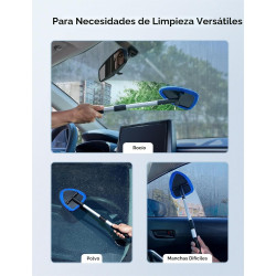 Limpiador de parabrisas, limpiador de microfibra para ventanas de automóviles con 4 almohadillas de microfibra reutilizables