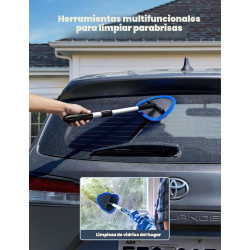 Limpiador de parabrisas, limpiador de microfibra para ventanas de automóviles con 4 almohadillas de microfibra reutilizables
