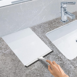 Escobilla de ducha multiusos de acero inoxidable para puerta de vidrio de ducha con 2 ganchos adhesivos