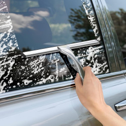 Escobilla de ducha multiusos de acero inoxidable para puerta de vidrio de ducha con 2 ganchos adhesivos