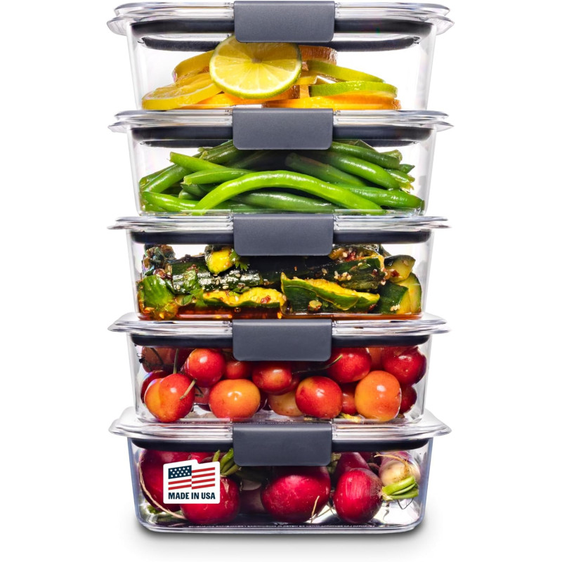 Rubbermaid Brilliance - Recipientes de almacenamiento de alimentos | Hermeticas y sin BPA