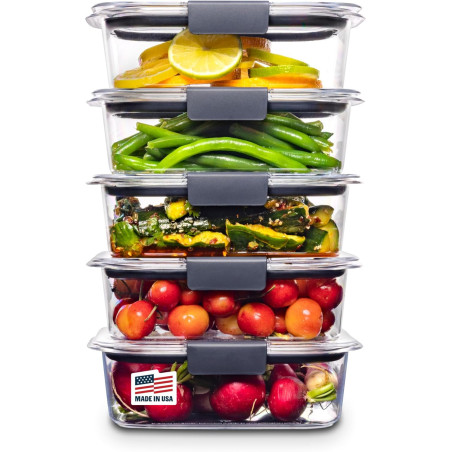 Rubbermaid Brilliance - Recipientes de almacenamiento de alimentos | Hermeticas y sin BPA
