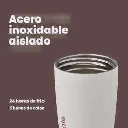 Owala SmoothSip Slider - Vaso de café aislado de acero inoxidable
