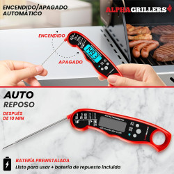 Termómetro para carne de lectura inmediata para asar en la parrilla y cocinar