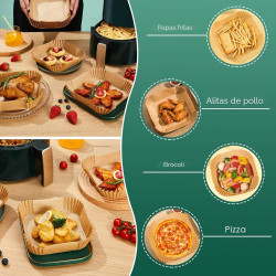 Forros de papel pergamino para freidora de aire y microondas