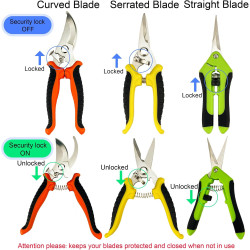 Tijeras de podar, paquete de 4 tijeras de jardín con guantes de jardinería