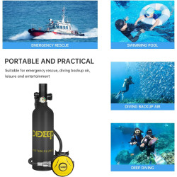 DIDEEP X4000Pro Buceo Tanque de 1L | Tanque pulmonar ligero y portatil