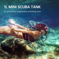 DIDEEP X4000Pro Buceo Tanque de 1L | Tanque pulmonar ligero y portatil