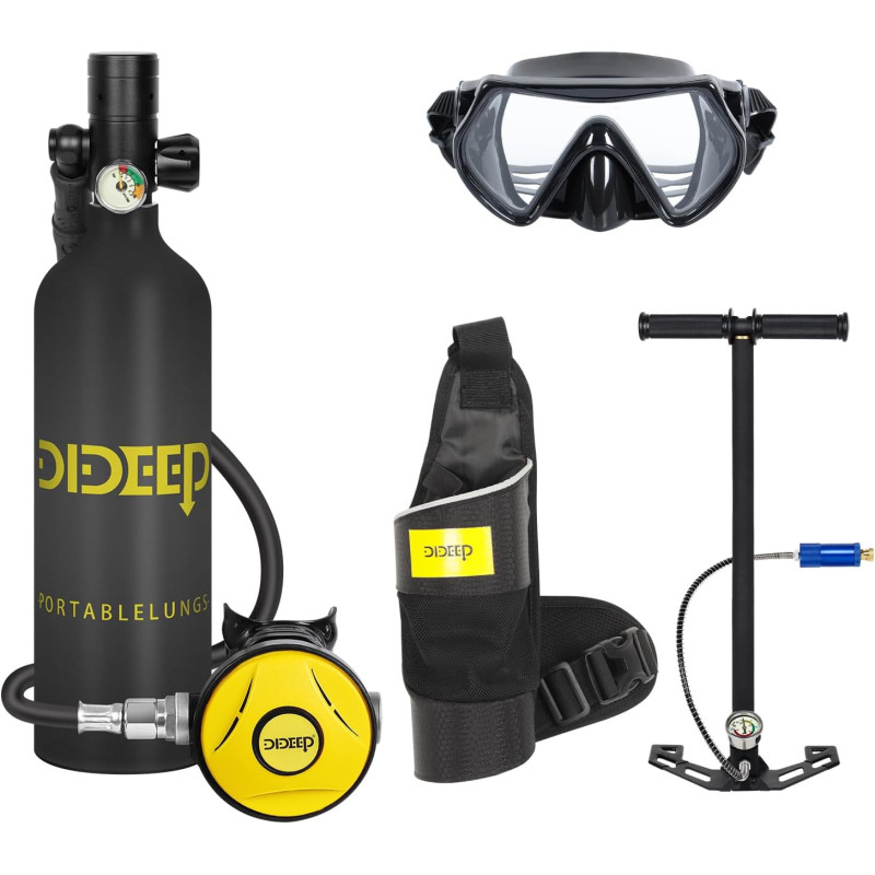 DIDEEP X4000Pro Buceo Tanque de 1L | Tanque pulmonar ligero y portatil
