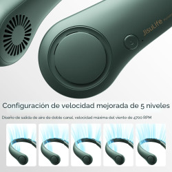 Ventilador portátil para el cuello JISULIFE, ventilador sin aspas manos libres