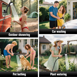 Ducha portátil para campamento, bomba de ducha recargable de 6000 mAh
